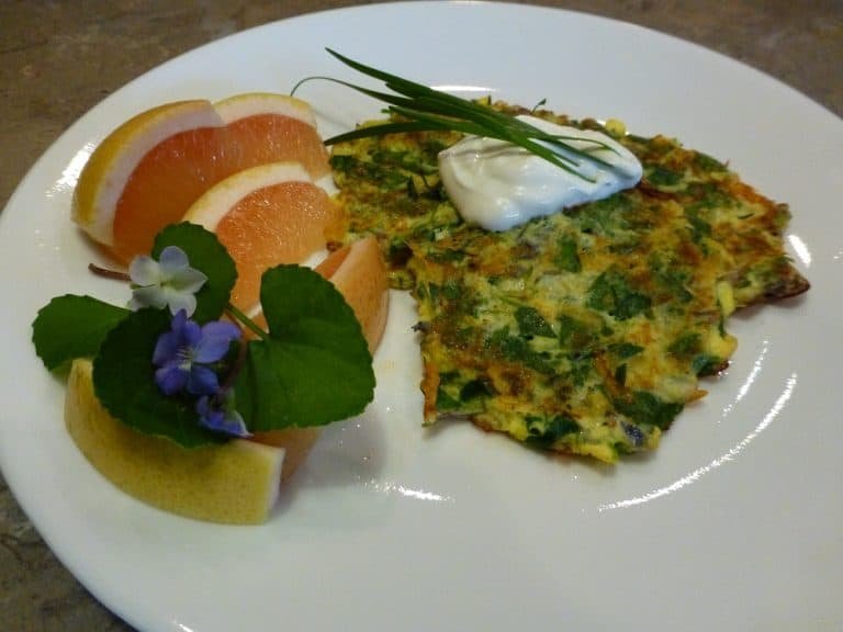 violet-and-meadow-garlic-pancake recipe