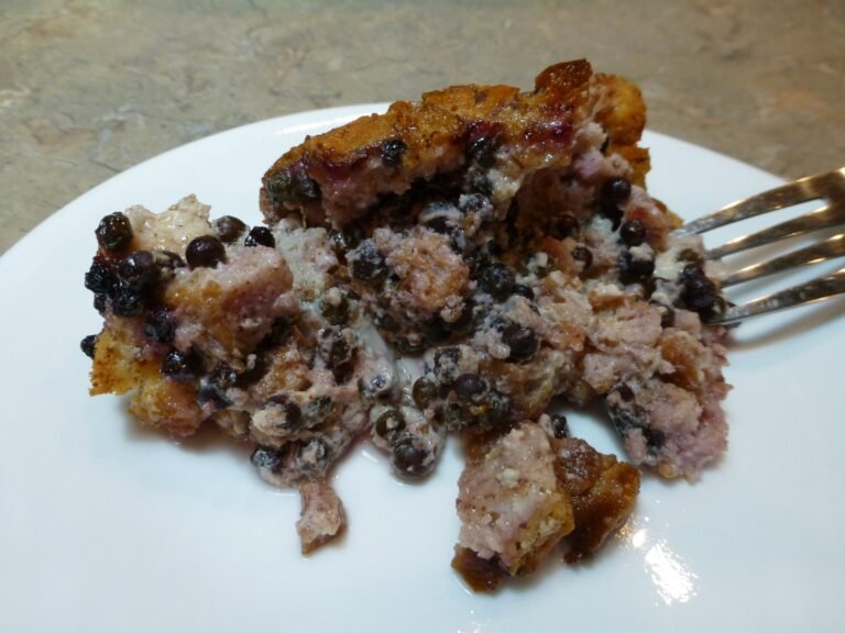 bread pudding made with ripe elderberries